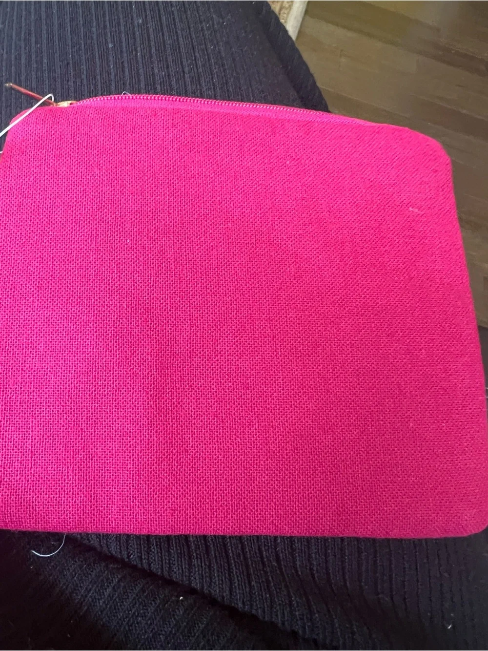 Kaylee Beaded Strawberry Zip Pouch - Pink Red